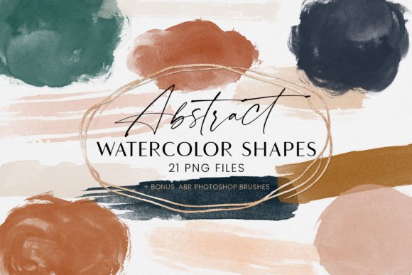 Abstract Watercolor Shapes Forms Brushes & Illustrations