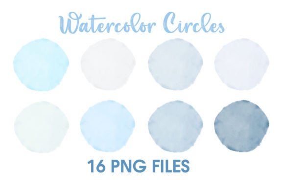 Blue Watercolor Circles Blobs: Editorial Illustrations
