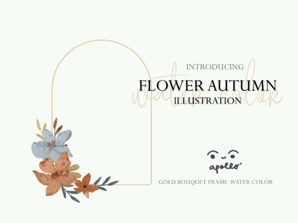 Gold Bouquet Frame Watercolor SET 02 Illustrations Review