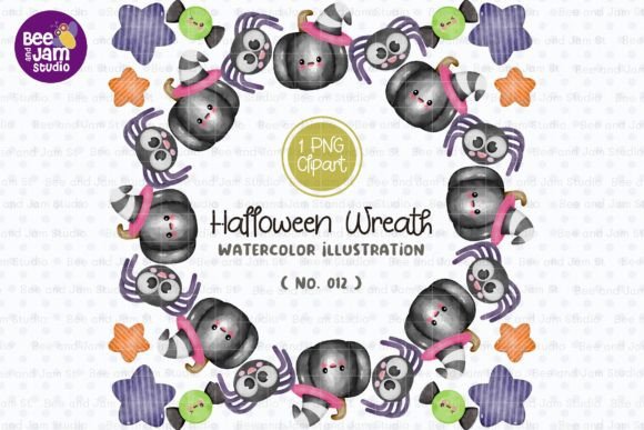 Halloween Wreath Watercolor PNG-012 Review