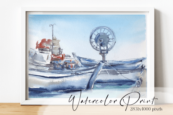 Harbour Watercolor Print: Coastal Illustrations