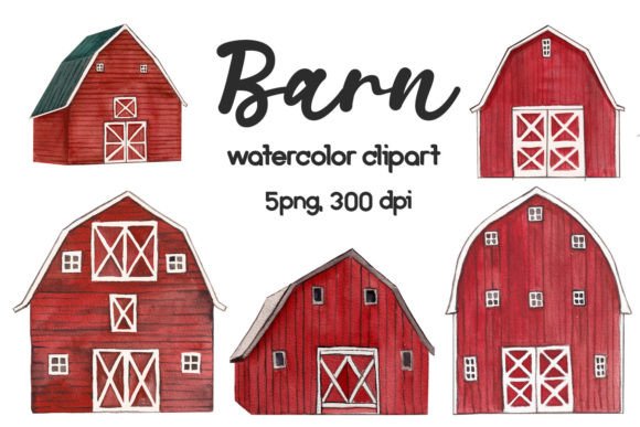 Watercolor Barn Clipart & Illustrations Review