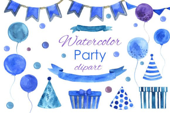 Watercolor Birthday Clipart Blue Balloon Review