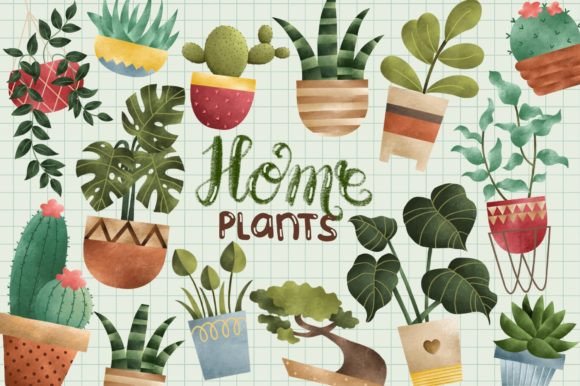 Watercolor Cactus Clipart & Illustrations
