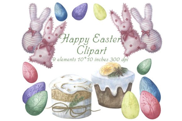 Watercolor Easter Bunny and Eggs Clipart Review