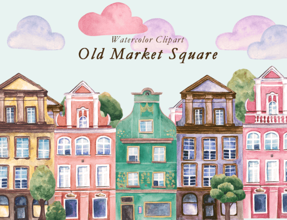 Watercolor European House Clipart PNG Review