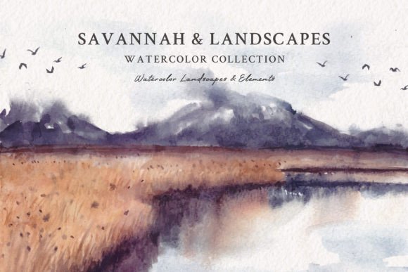 Watercolor Savannah Landscapes Illustrations Review