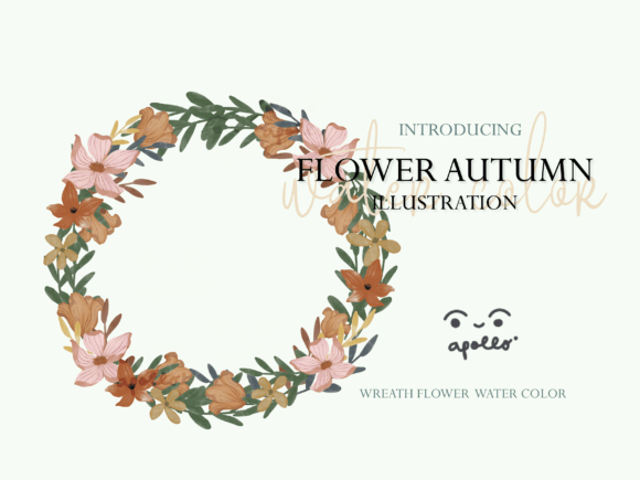 Wreath Flower Watercolor SET 03 Illustrations